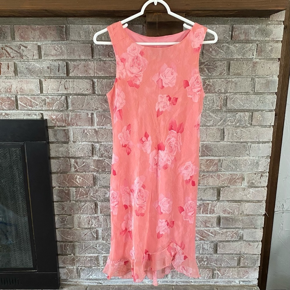 Vintage City Triangles Pink Floral Dress